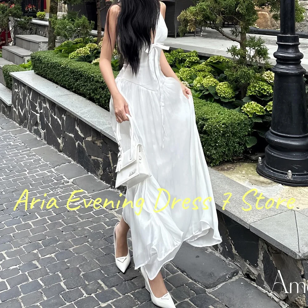 Customized Modern Chiffon 3D Bow Evening Dress High Quality Halter Sleeveless Celebrity Gowns Saudi Arabia 2025 Custom Made