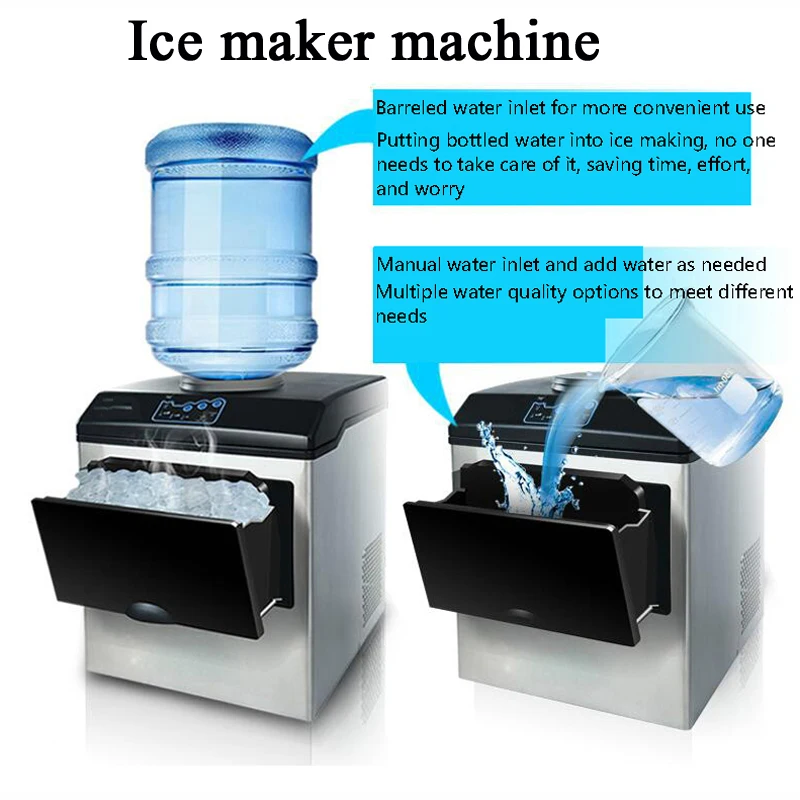 Countertop Ice Maker Machine Portable 12 Cubes Ready In 8 Mins 55lbs in 24Hrs Round Ice For Home/Office /Bar Party