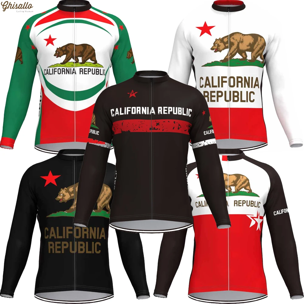 California Repub Cycling Jersey for Men, MTB Jersey, Bicycle Team Cycling Shirt, Long Sleeve Bike Wear, Premium Cycle Clothes,