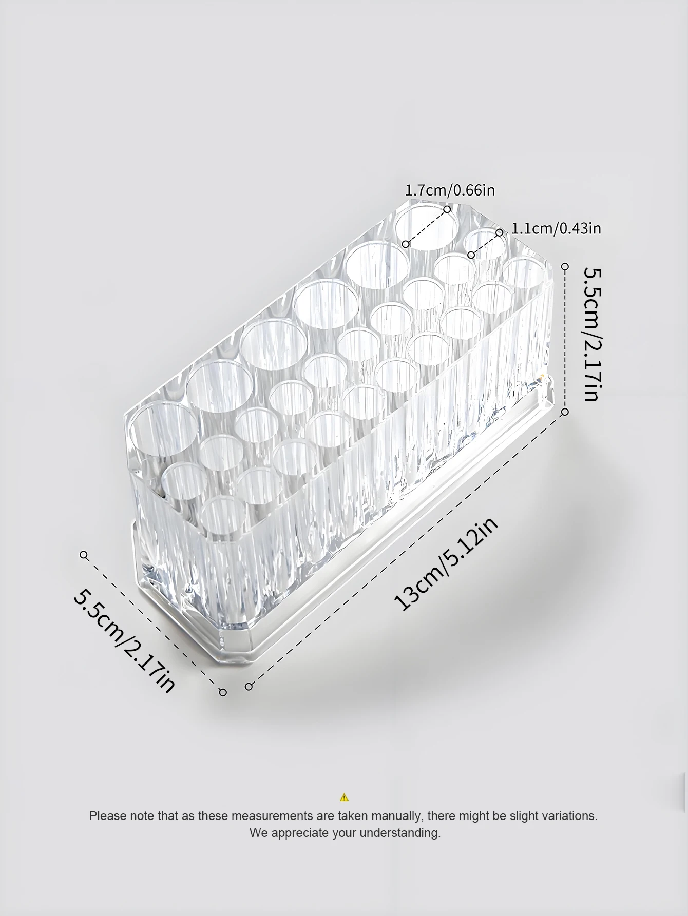 1pc Clear Acrylic 26Hole Brush Stand Multifunctional Makeup Brush Holder Display Case for Nail Art Tools and Cosmetic Brushes view 6
