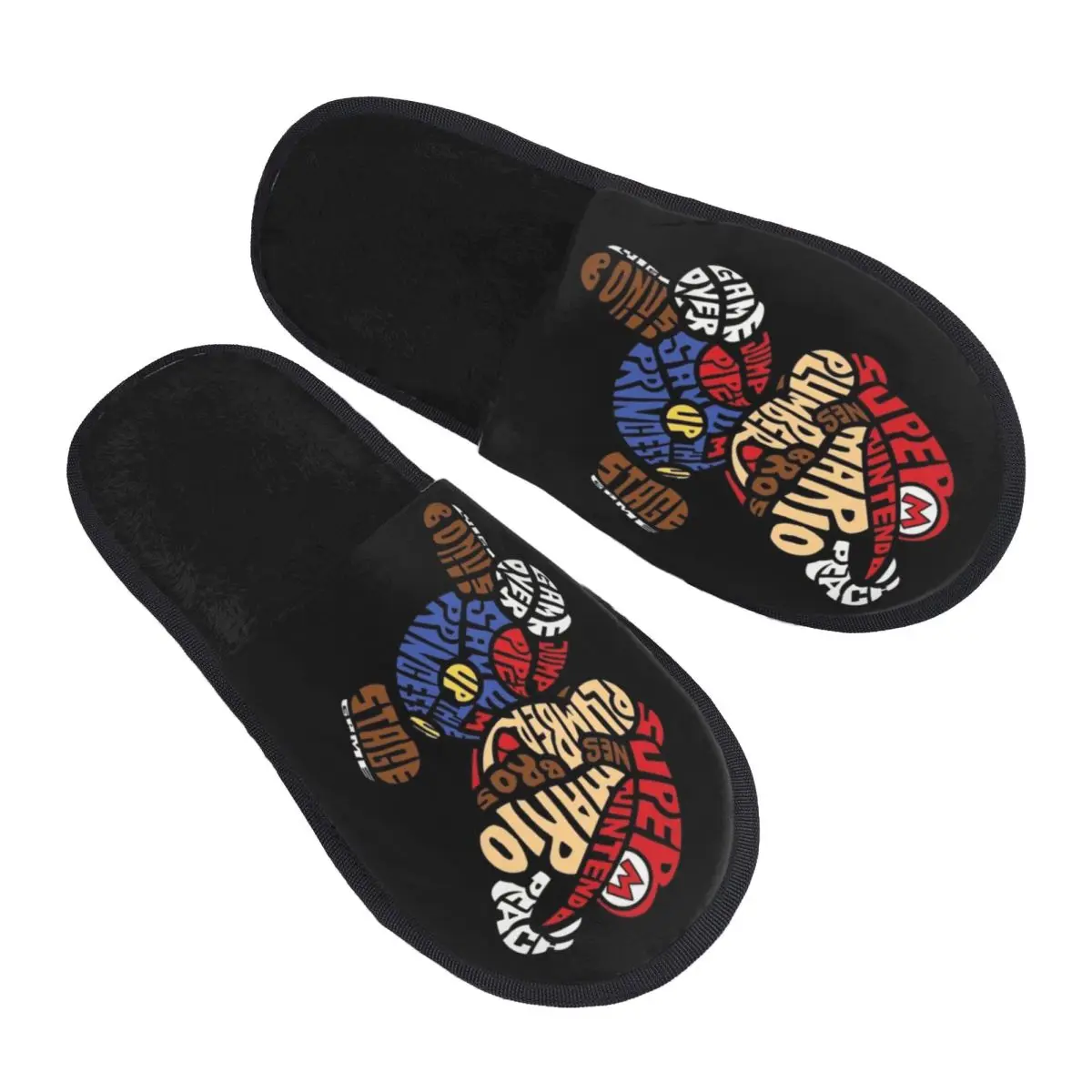 

Custom M-Marioed Game Guest Slippers for Hotel Women House Slipper