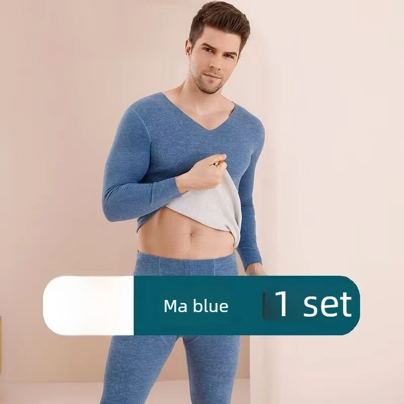 Winter Men's Thermal Underwear with Of Heat Thin Warm Top Long Pants Men's Warm Set Long Sleeved  Autumn Clothes Autumn Pants