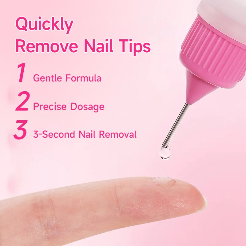 Solid Nail Tips Gel Remover 15ml Fast Dissolve Nail Glue Remover Liquid No Damage False Nail Tip Cleaner Nail Art Removal Tools view 4