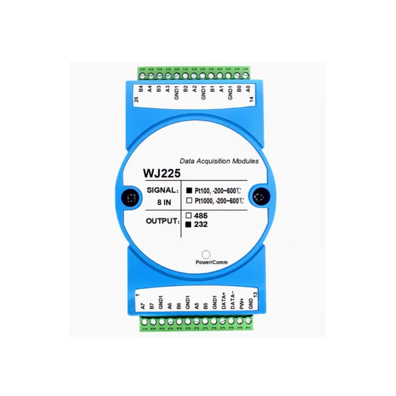 

WJ225 8-channel Pt100 to RS485/232 thermistor data acquisition module Pt1000