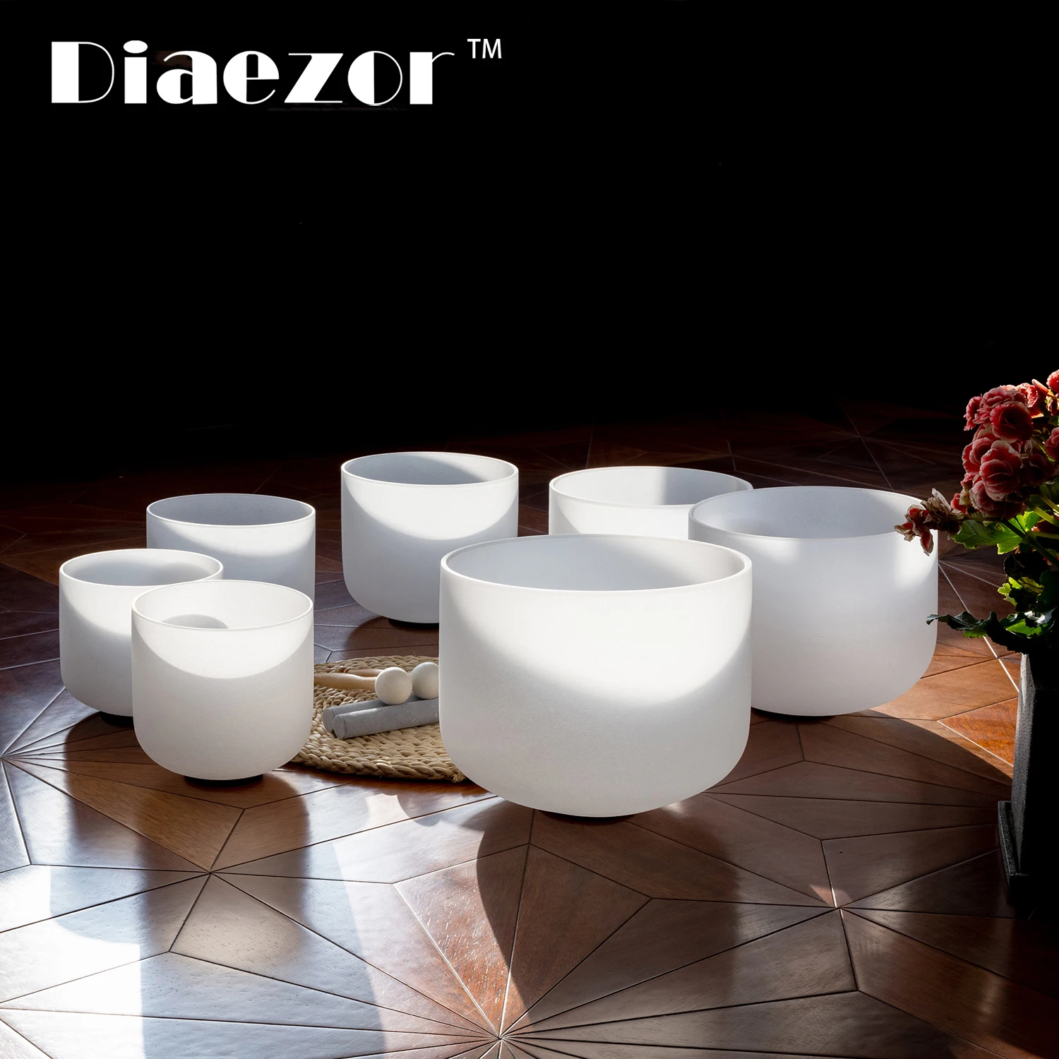 Diaezor 7-12 Inch 7Pcs White Crystal Singing Bowl Chakra Instrument For Sound Healing Deep Relaxation Meditation with Free Bags image 4