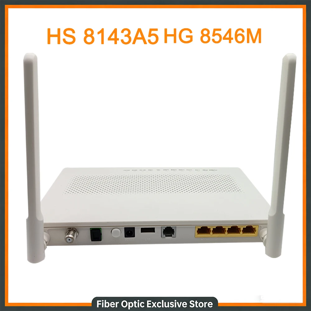 Fiber Optic Router HS8143A5 XPON ONU Optical Terminal Gigabit Modem SC/UPC ONU OLT 4FE LAN 2.4G WIFI Router with Power