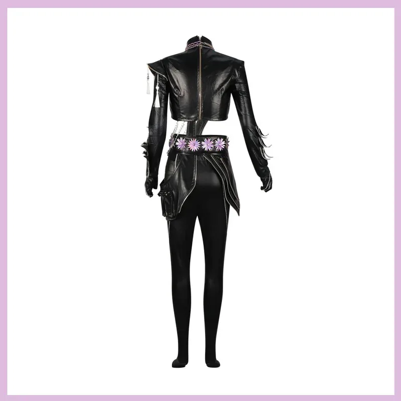 أنيمي KPop شيطان الصيادين رومي ‌   زي تنكري أسود من البولي يوريثان، أداء موحد، شعر مستعار للنساء البالغات، بدلة تنكرية مثيرة؛ 2'a، 6.h؛ 8
