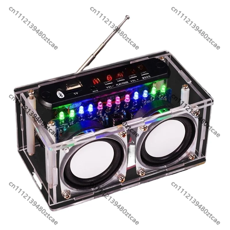 DIY Radio Speaker Kit Bluetooth Amplifier Speaker with Spectrum Display FM Radio Electronic Welding Practice Assembly Set