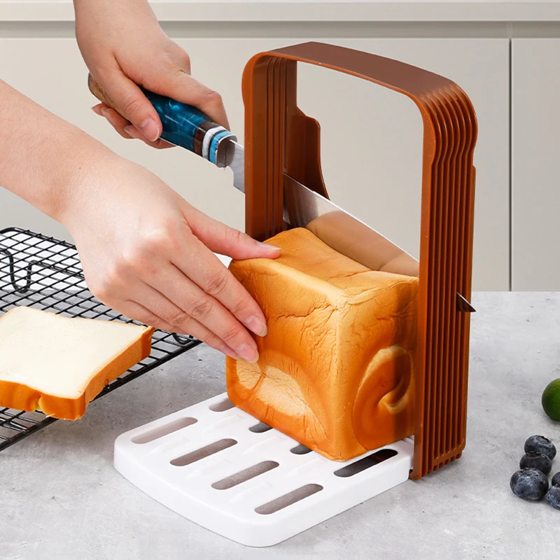 

New Bread Cutter Bread Cutters Bread/Toast Cutter Mold Kitchen Sandwich Slicing Foldable Tools with 4 Thickness Toast Cutter
