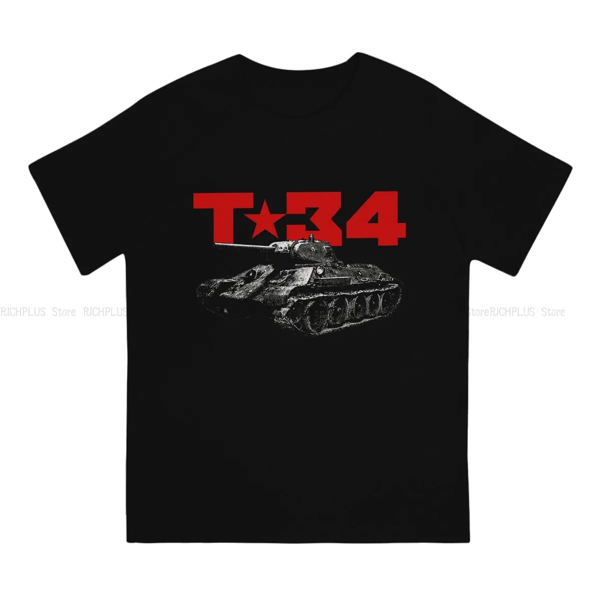 T-34 Tank Man's TShirt Russian USSR CCCP Crewneck Tops Polyester T Shirt Humor Birthday Gifts