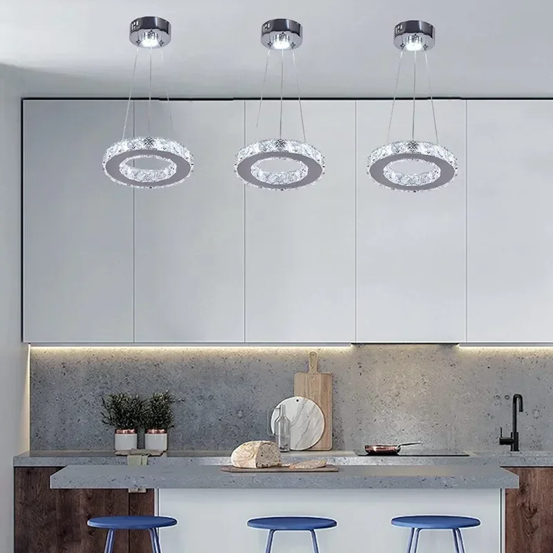 Modern Crystal LED  Chandelier  Lamp / Lighting Fixture  Circle Light Diameter 200mm Pendant