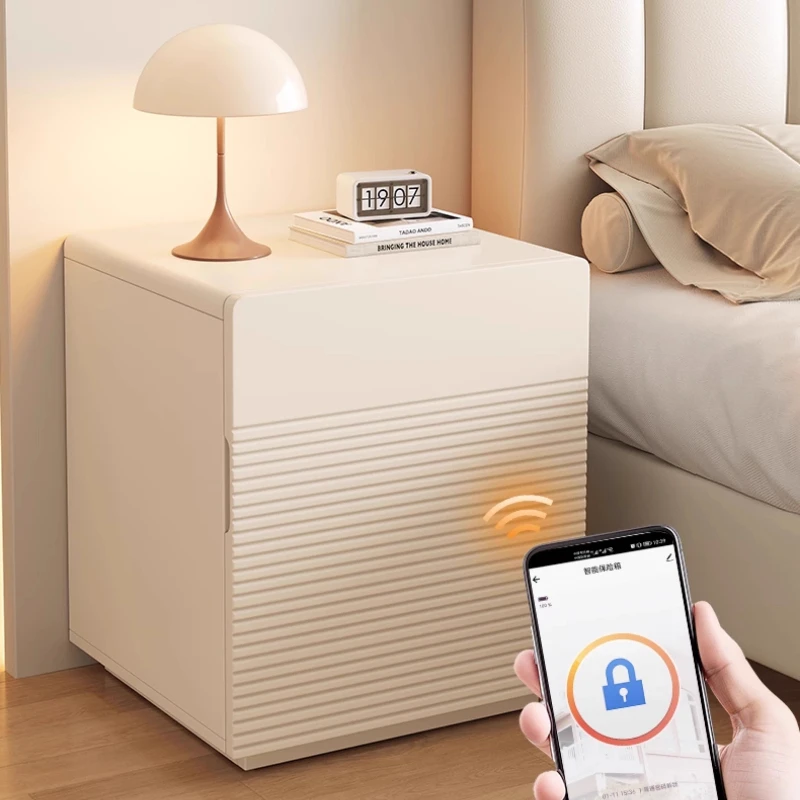 Integrated Bedside Table Safe With Smart Password Safe Cabinet Box Nightstands Furniture Storage Locker No Installation Required