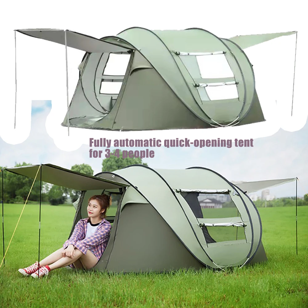 Instant Pop Up Camping Tent Waterproof Rain Shelter Fast Pitch Automatic Outdoor Family Cabin