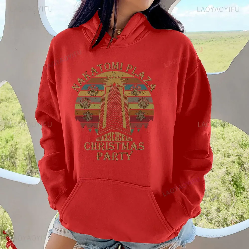 Nakatomi Plaza Christmas Party Women Sweatshirt Die Hard Fan Hoodie Holiday Graphic  Nakatomi Plaza Christmas Party 1988 Hoody