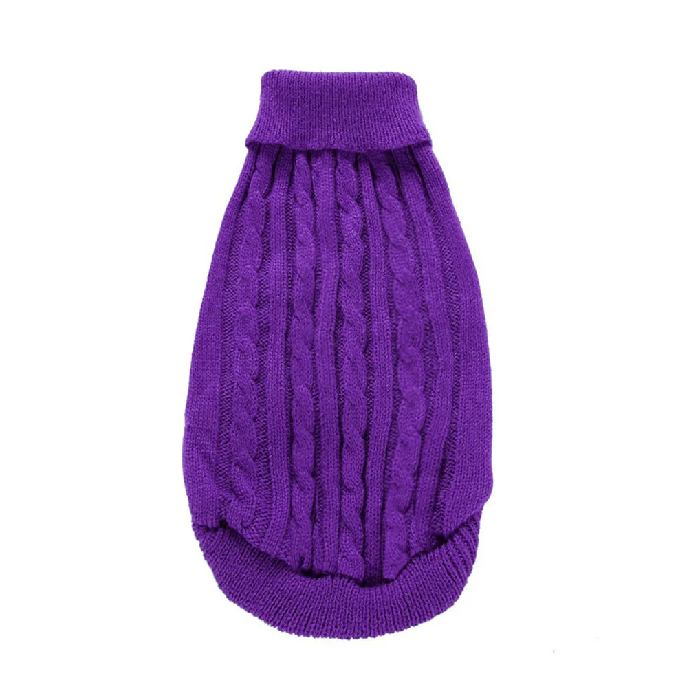 

1Pcs Dog Sweater Solid Color Knitted Winter Puppy Pullover Cozy Warm Pet Clothes Party Costume Pet Costume Dog Funny Clothing