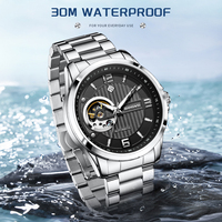 LIGE Original Luxury Brand Waterproof Tourbillon Automatic Clock Steel Skeleton Mechanical Man Watch Business Male Wristwatches
