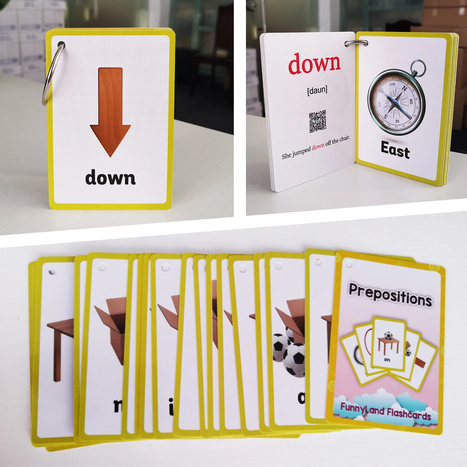 22 قطعة من البطاقات التعليمية للإعدادات الإنجليزية للأطفال الصغار والمفاهيم المكانية للأطفال بطاقات تعليمية من مونتيسوري أدوات تعليمية للفصول الدراسية #4