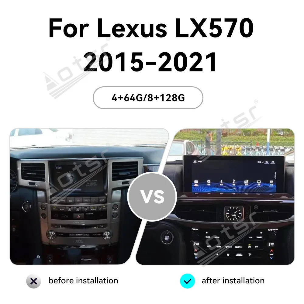 For Lexus LX570 2015 -2021 Android Car Radio Multimedia Video Player Wireless Carplay Autoradio Stereo GPS Navi Head Unit Screen