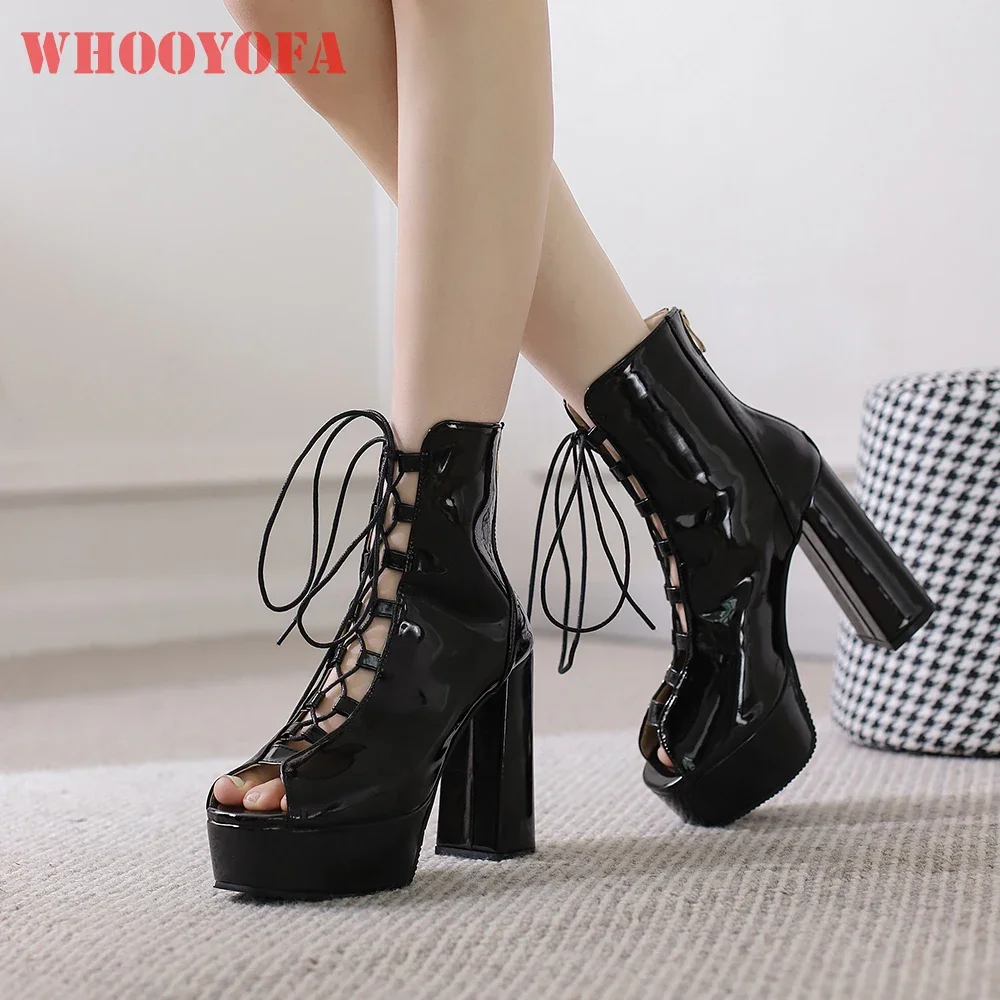 

New Summer Sexy Black White Women Bridals Sandals Fashion Platform High Heels Lady Wedding Shoes Plus Big Size 43 45 50