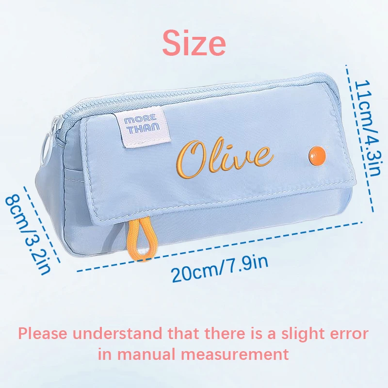 Maßgeschneiderte Stickerei/Standard-Stil 2 Optionen, trendiges Flip-Top-Federmäppchen, praktische Clutch-Tasche, Aufbewahrungstasche, perfektes Geschenk! – Detail 2