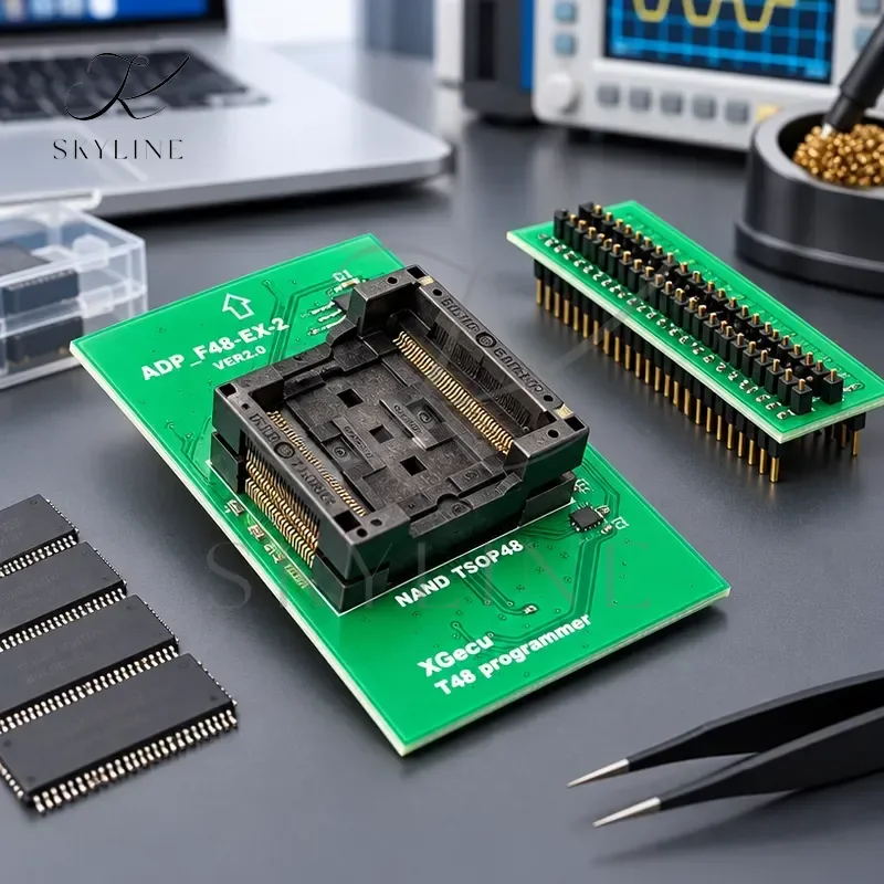 For V2 ADP_F48_EX-2 VER2.0 Adapter NAND TSOP48 Special Adaptor For NAND Flash Only On T48 TL866-3G Programmer