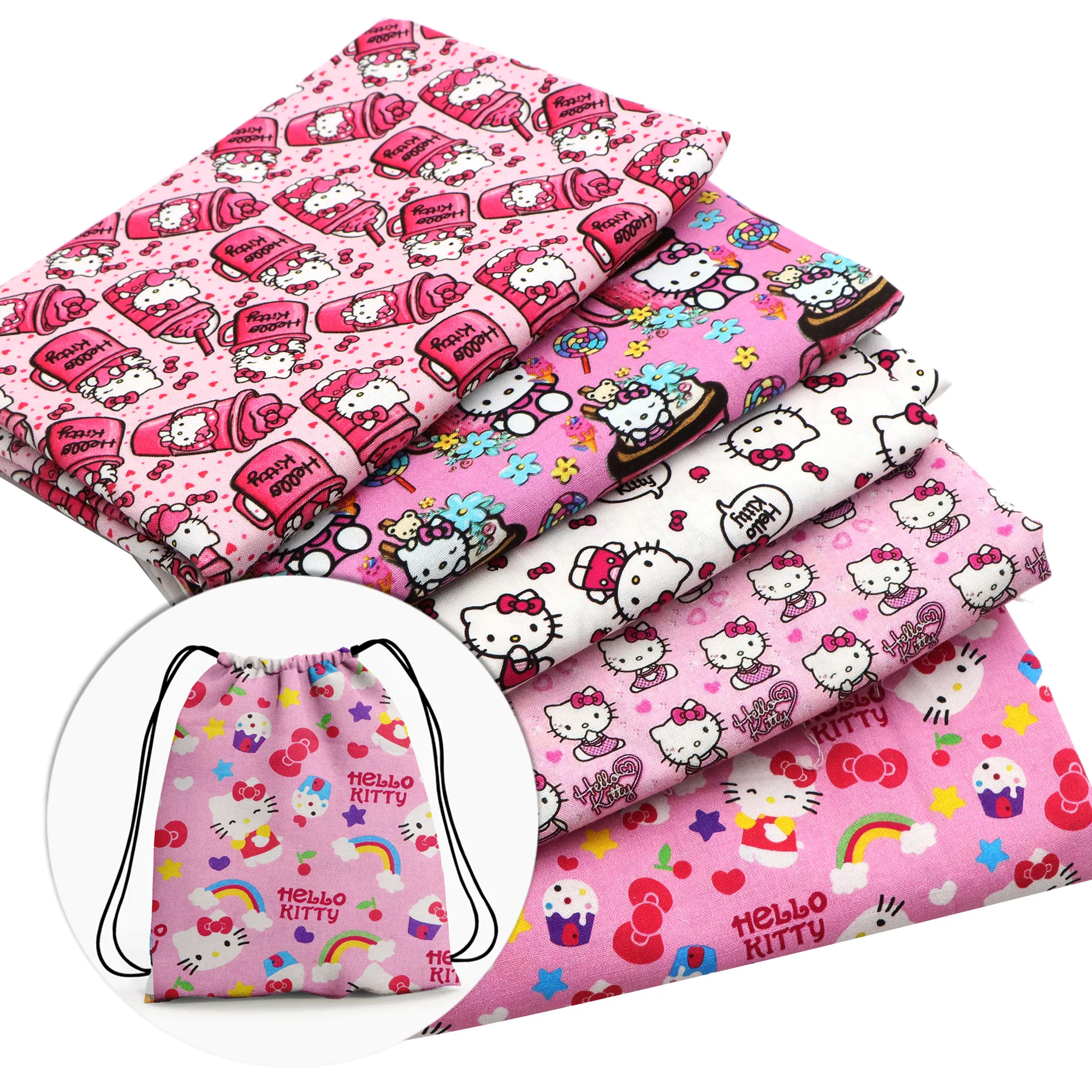 

50*145cm Patchwork HelloKitty 100% Cotton Fabric for Tissue Sewing Quilting Fabrics Needlework Material DIY Handmade