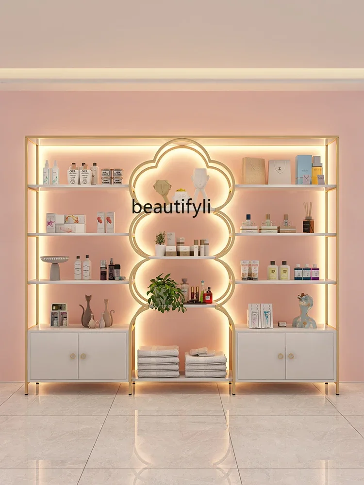 Beauty Salon Product Display Cabinet Nail Salon Skin Care Shelf Storage Rack