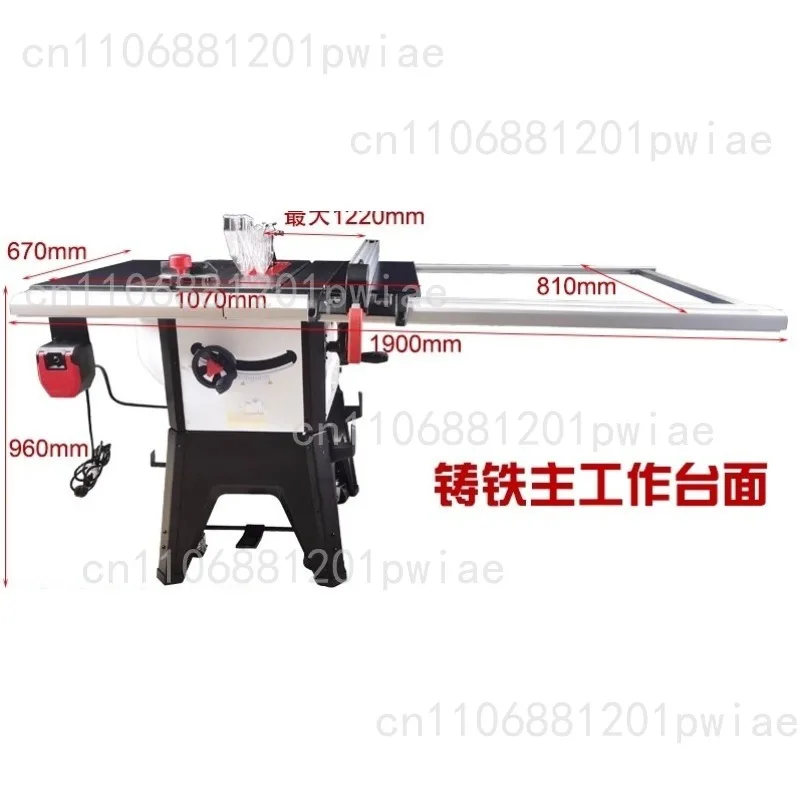 Heavy Woodworking Table Saw Cast Iron Table Top Mobile Multifunctional Electric Circular Saw Cutting Machine Slotting Saw