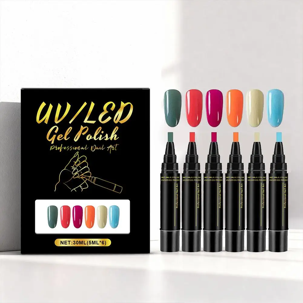 

Набор разноцветных гель-лаков для ногтей 3-в-1 — быстросохнущая ручка для рисования ногтей без УФ-излучения «сделай сам» для домашнего маникюра