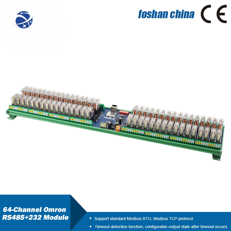 Huaqingjun 64-Channel RS485 LAN Ethernet RJ45 Relay Module Modbus RTU DO Module for ETC Induction