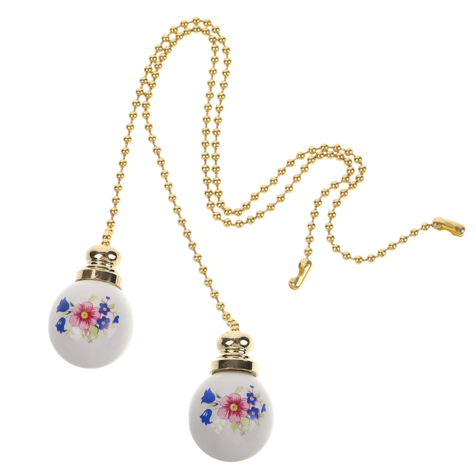 

2 Pcs Zipper Extension Fan Chain Extender Ceiling Pull Chains Bathroom Light Printing for Ceramics Beaded