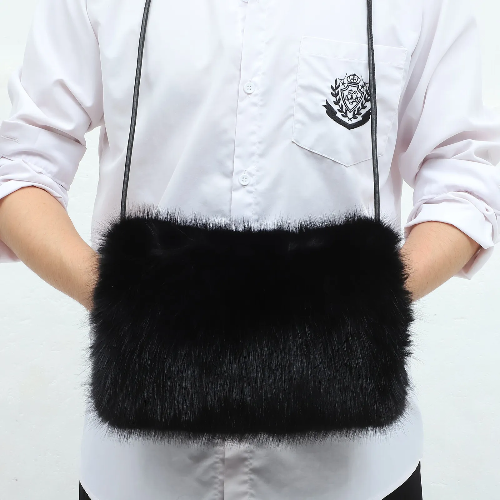 

Перчатки-митенки из искусственного меха лисы, зимние, портативные, для улицы, элегантный аксессуар для свадьбы и вечеринок, портативный согревающий чехол