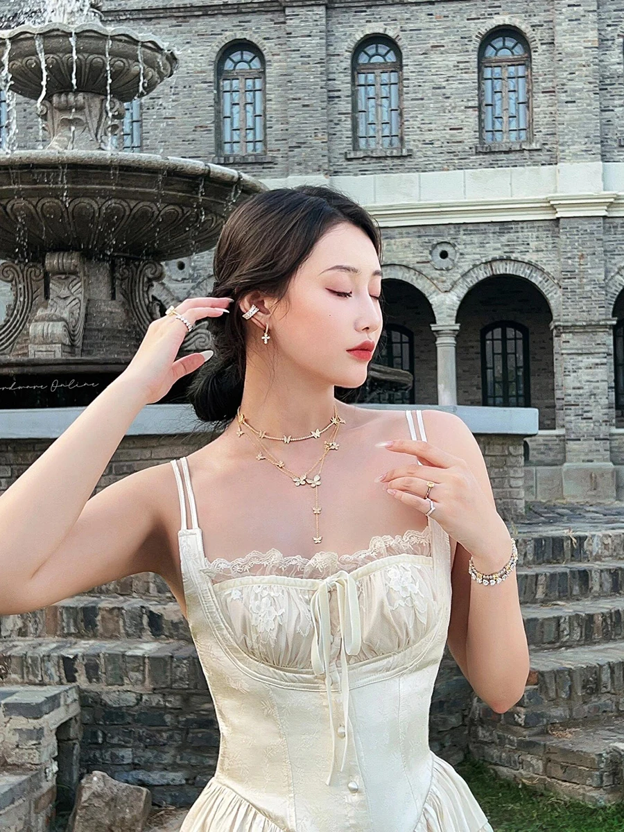 REDDACHiC Zomer Daisy Mini Jurk Vrouwen Rompertjes Low Cut Corset Lace Splice Satijn Jacquard Cami Jurk Uitgaan Vintage Kleding