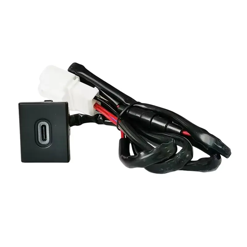 A03Z-Phone Charging Outlet Red LED Quick Car Socket Type C PD Port Power Adapter For Amarok 2011-2018