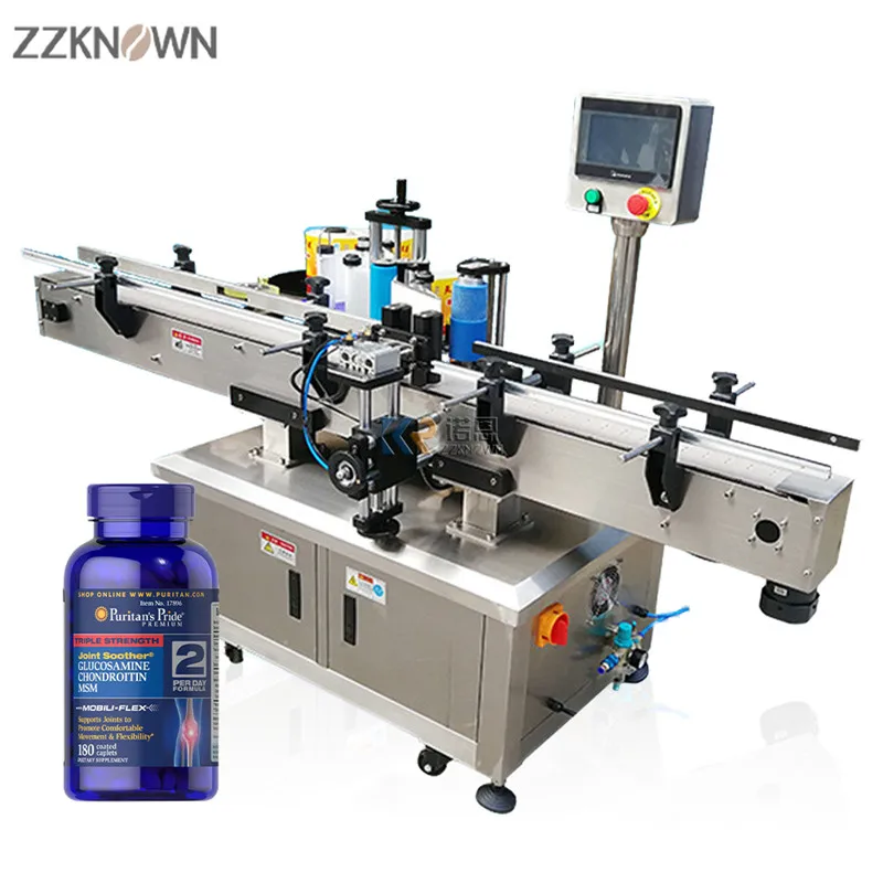 Bottle Labeling Machine Round Water Sanitizer Plastic Glass Juicer Sticker Label Machine For Oil Bottle Wine Jar Marking