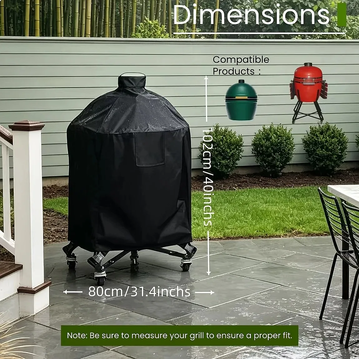 Round Grill Cover with Hand Drawstring Closure Compatible with Medium and Large Grills Grill Dust Cover