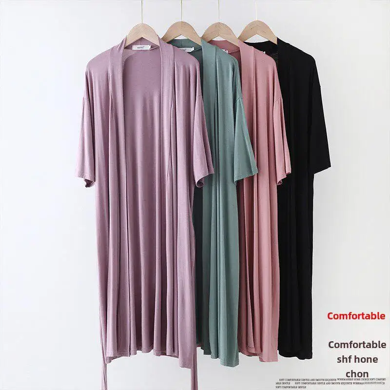 peignoir-de-nuit-pour-femmes-manches-courtes-ample-grande-taille-en-modal-fin-peignoir-de-bain-vetement-de-famille-robe-de-nuit-mi-longue-a-ouverture-frontale