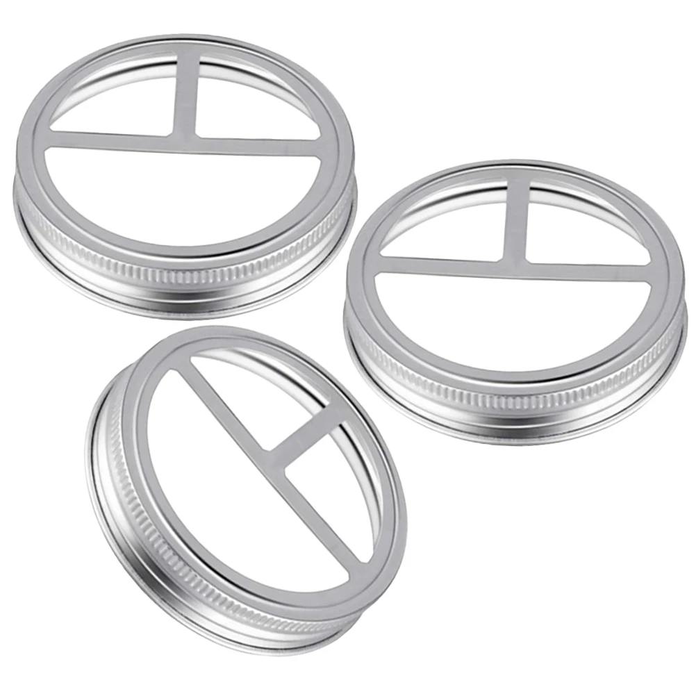 

3pcs Toothbrush Cover Stainless Steel 304 Wide Mouth Mason Jar Lids Split type Rust proof Storage Solution