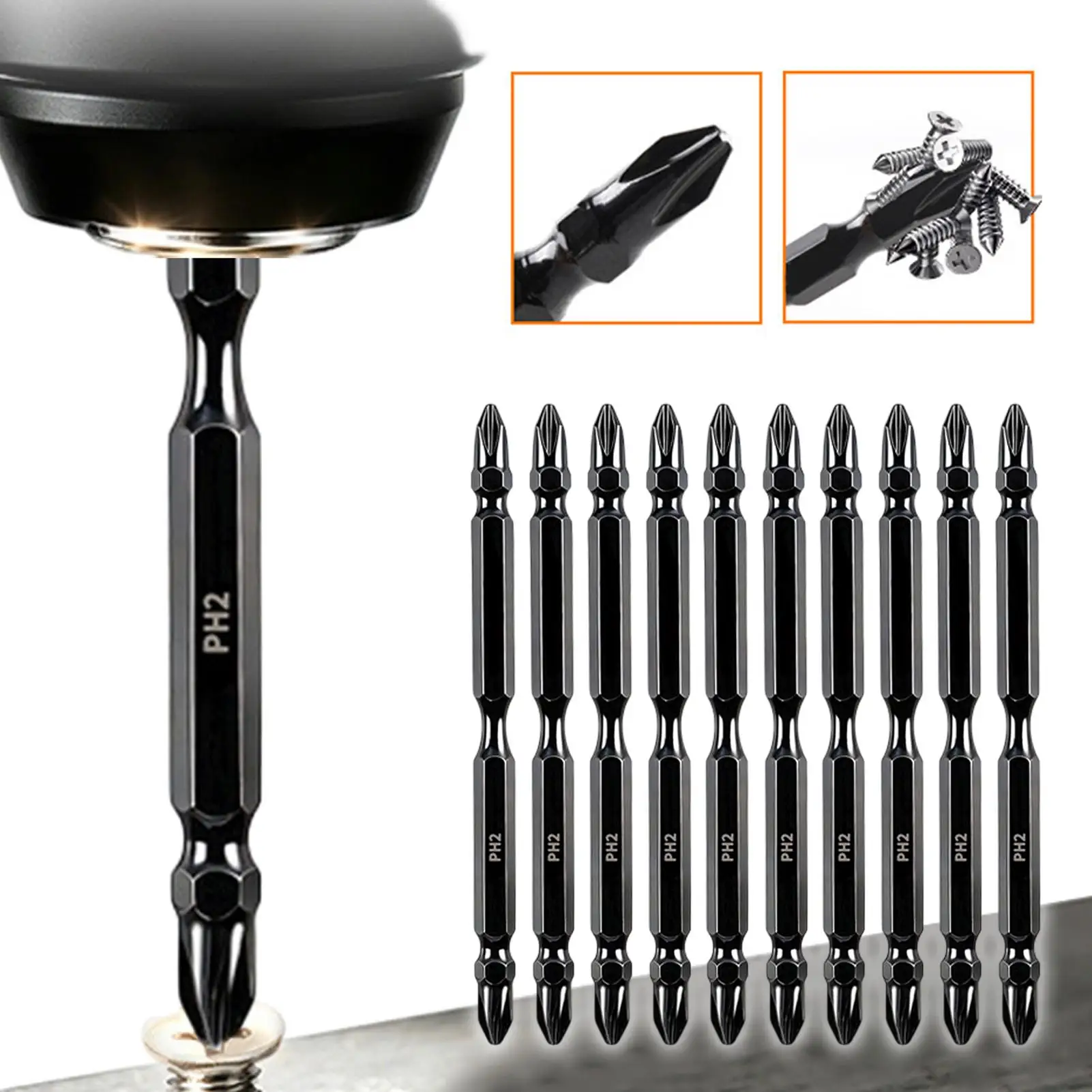 Magnetic Bits Double-Ended Magneic Milled Drill Head Kit Multifunctional Screwdriver Bits Set For Industry Construction Home