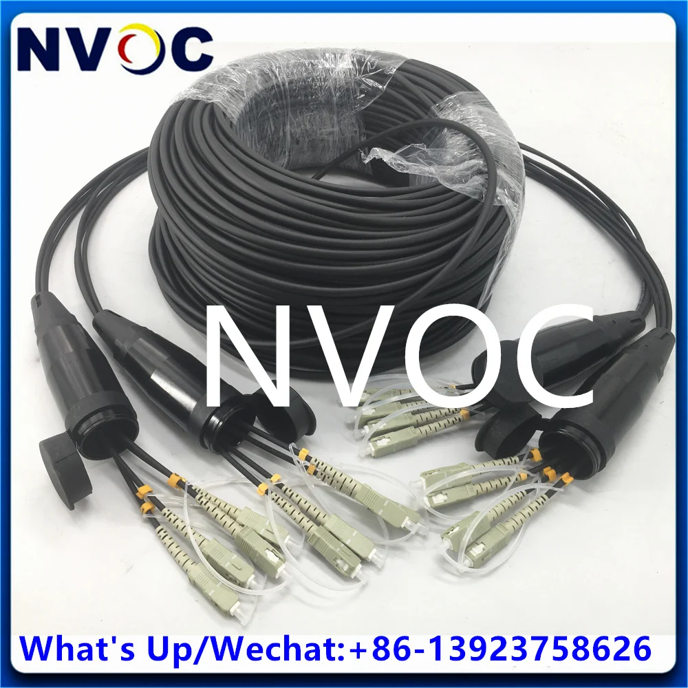 8C 120M OM1 OM2 50/125 62.5/125 PDSC/ST/FC/LC Outdoor Waterproof 8Core MM Multimode Armored Fiber Patch Cord Cover Connector