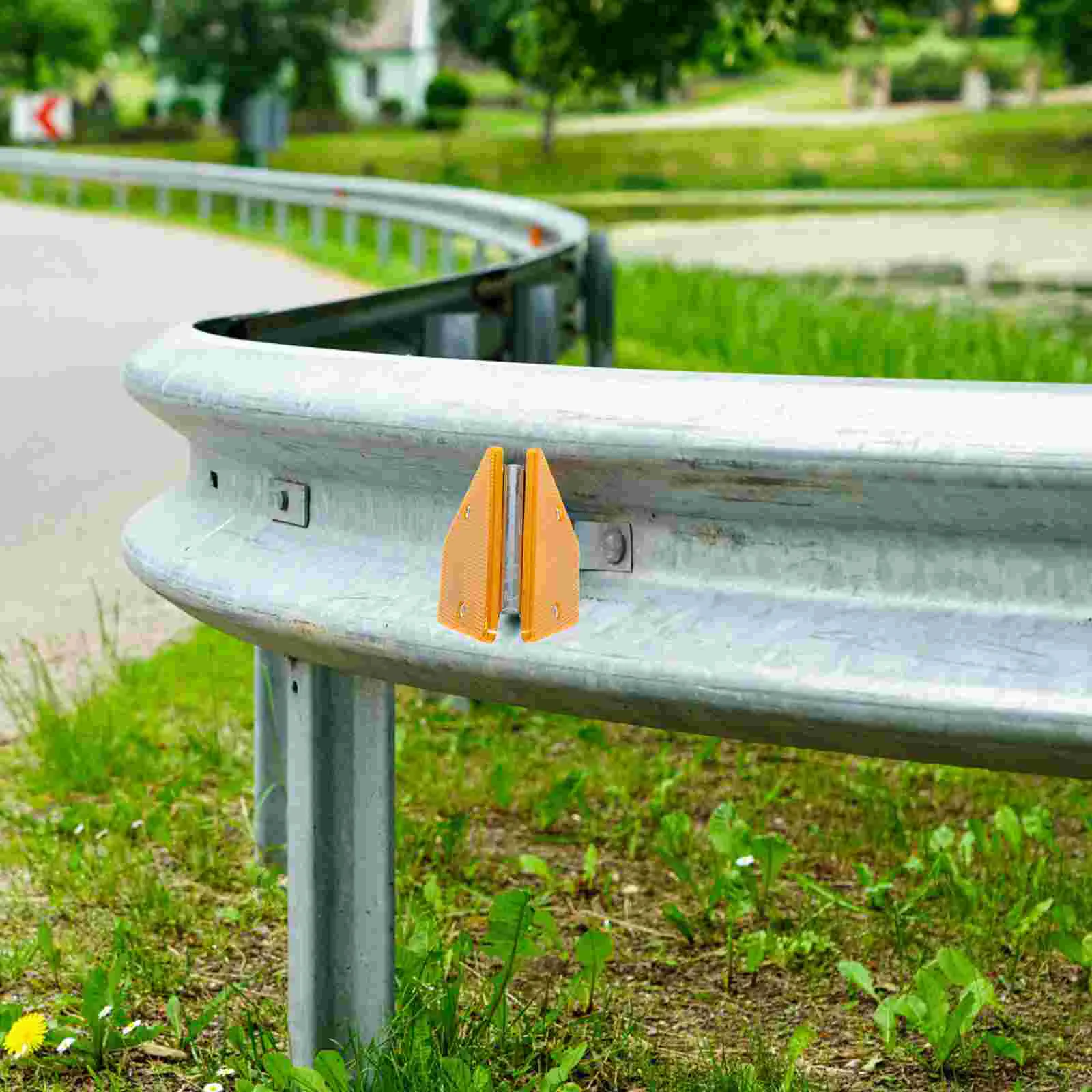 2 uds delineador reflectante marcadores de pavimento delineadores entrada doble reflectores de carretera amarillos plástico de policarbonato