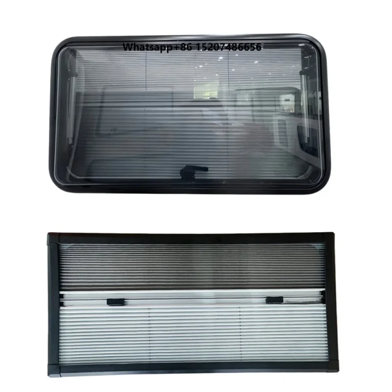 Accessories Aluminum Frame Caravan Window 900x450mm with Pleated Type Flyscreen and Curtain for Trailer Motorhome Camper Van