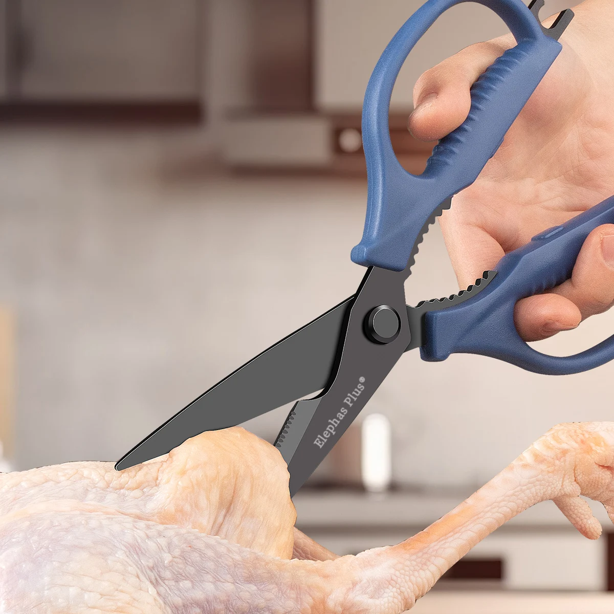 Titanium Plated Kitchen Scissors Sharp Stainless Steel Shears - Multi Functional Poultry Bone Meat Scissors for Chicken Fish