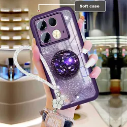 Note40 pro+ Case Luxury lanyard,Diamond Holder Case For Infinix Note 40 30 Pro plus Hot 30i 40 GT 10 pro Cover Glitter with Rope