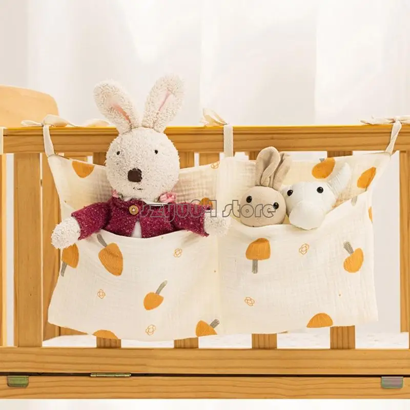 4 × 7D كيس منظم السرير القطني القابل للتنفس مع مقصورات واسعة لسرقة السرير