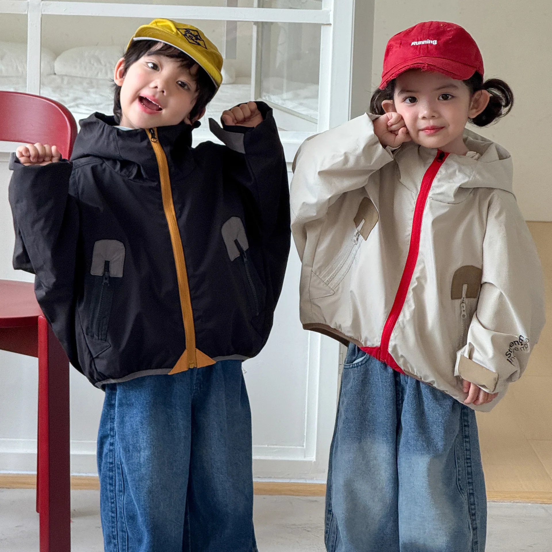 2026 Winter New Children Fleece Hooded Coat Boys Girls Interchange Jacket Plus Velvet Thick Kids Warm Windproof Clothes