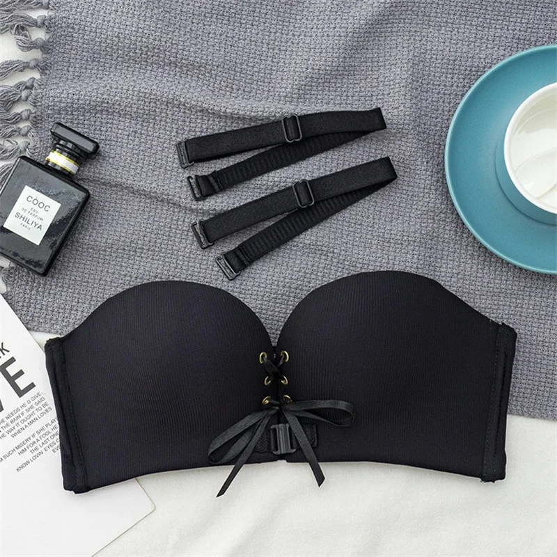 Black Push Up Bra for Women Seamless Sexy Wireless Front Closure Bras Bralette Sujetadores Sexis Brasieres Para Mujer Lenceria