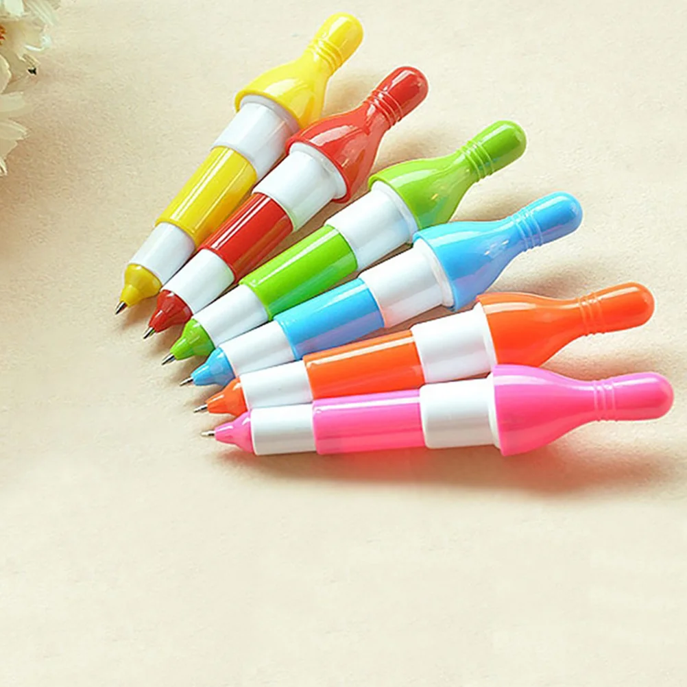 

20pcs Retractable Ballpoint Pens Mini Bowling Pins Stationery Smooth Writing StudentAccessory Portable WritingTools