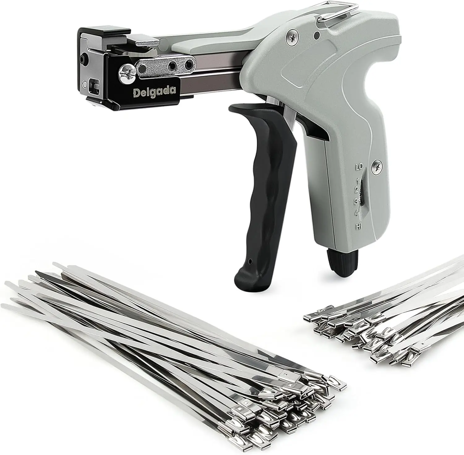 

Stainless Steel Cable Tie Gun Kit with 100PCS Self-Locking Metal Zip Ties Outdoor Heavy Duty Fastening Zip Tie Tightenin