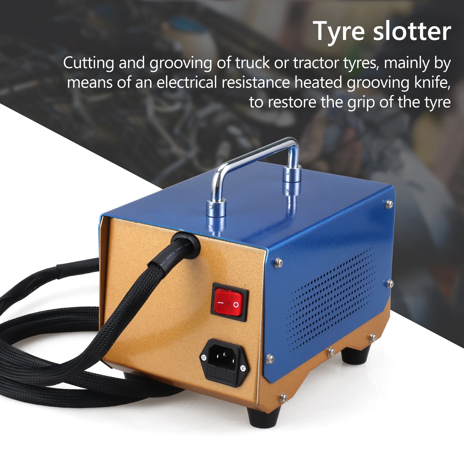 Tire Groover Machine 1000W, Tire Groover Tool Off-Road Grooving Cutter with 20 Blades, Iron Tire Groover Heated Machine for Deep